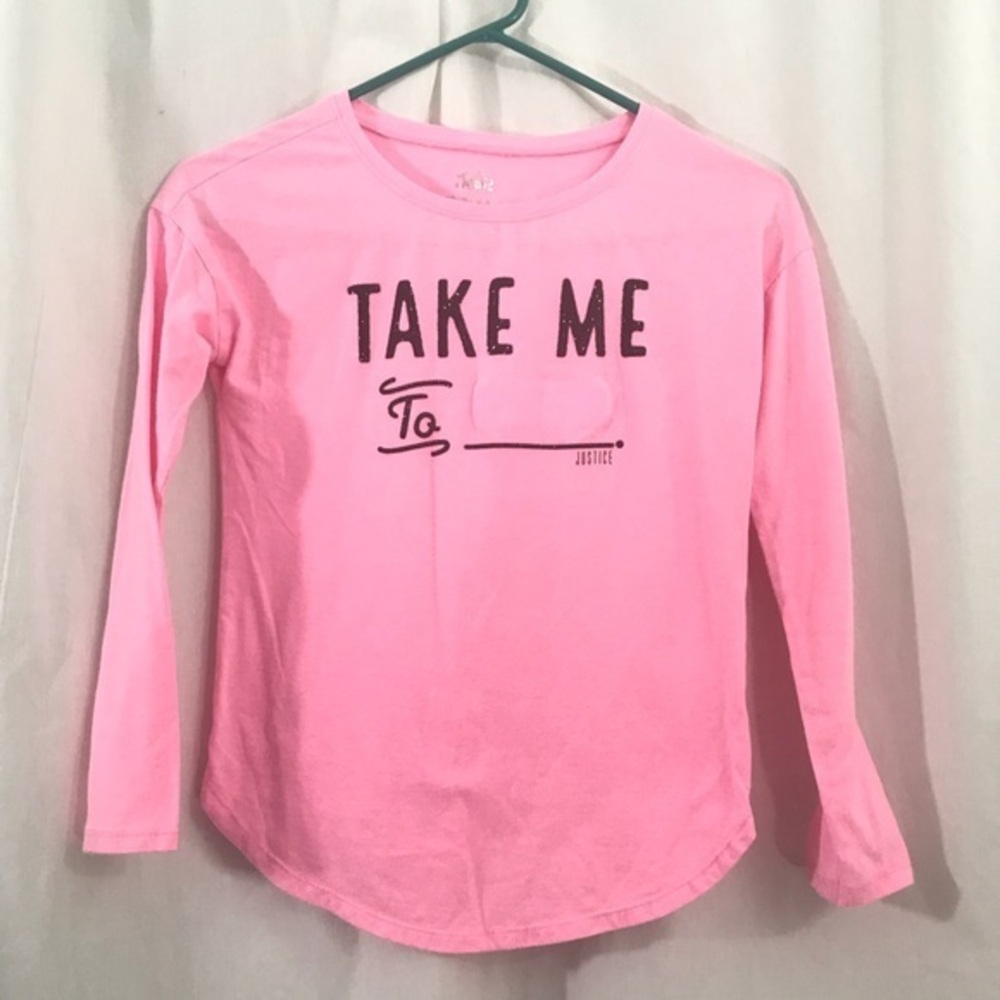 Girls Pink Justice Long Sleeve Tee Shirt 10